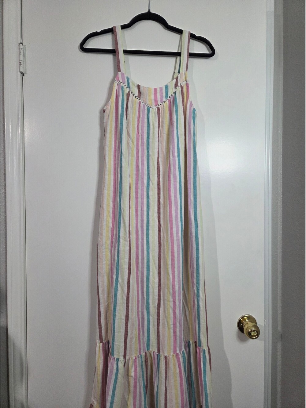 Sonoma Striped Adjustable Strap Maxi Dress Size M